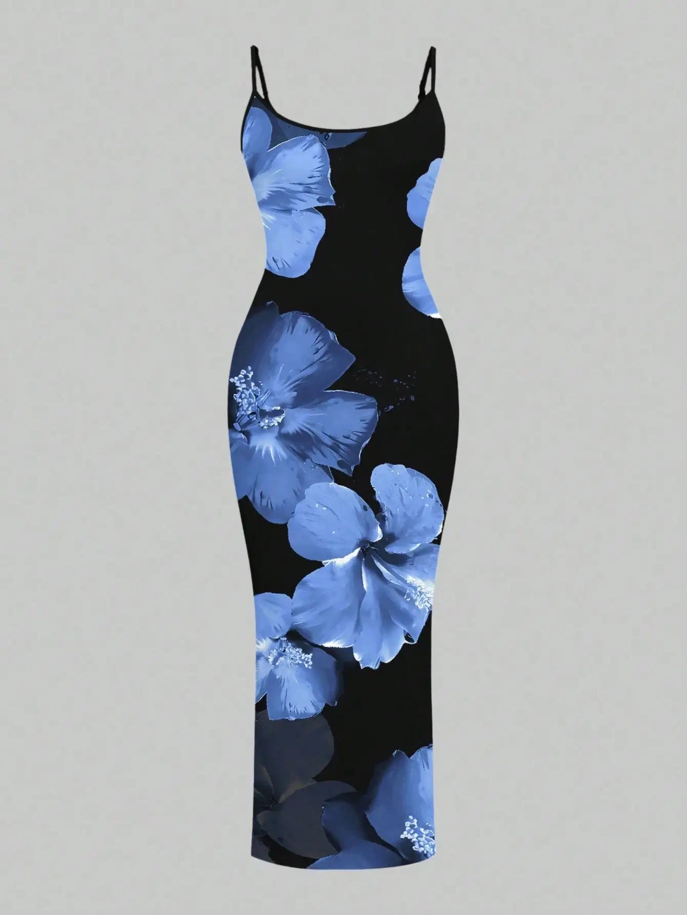 Black Red Floral Maxi Dress for Women, Sleeveless Elegant Evening Beach Vacation Dress