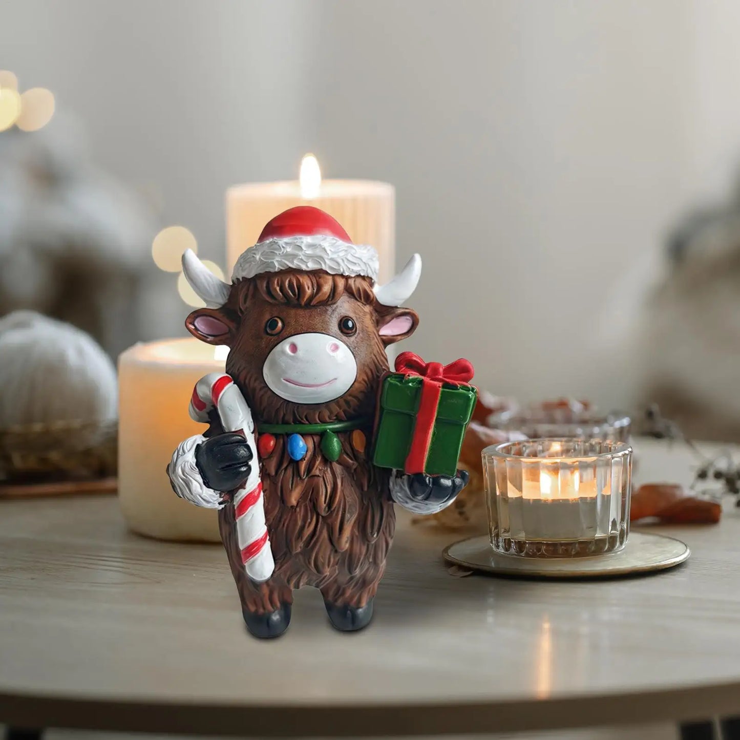 Highland Cow Figurines Highland Cow Figurines Home Decor Christmas Rustic Cute Ornament For Dorm Farmhouse Bathroom Classroom