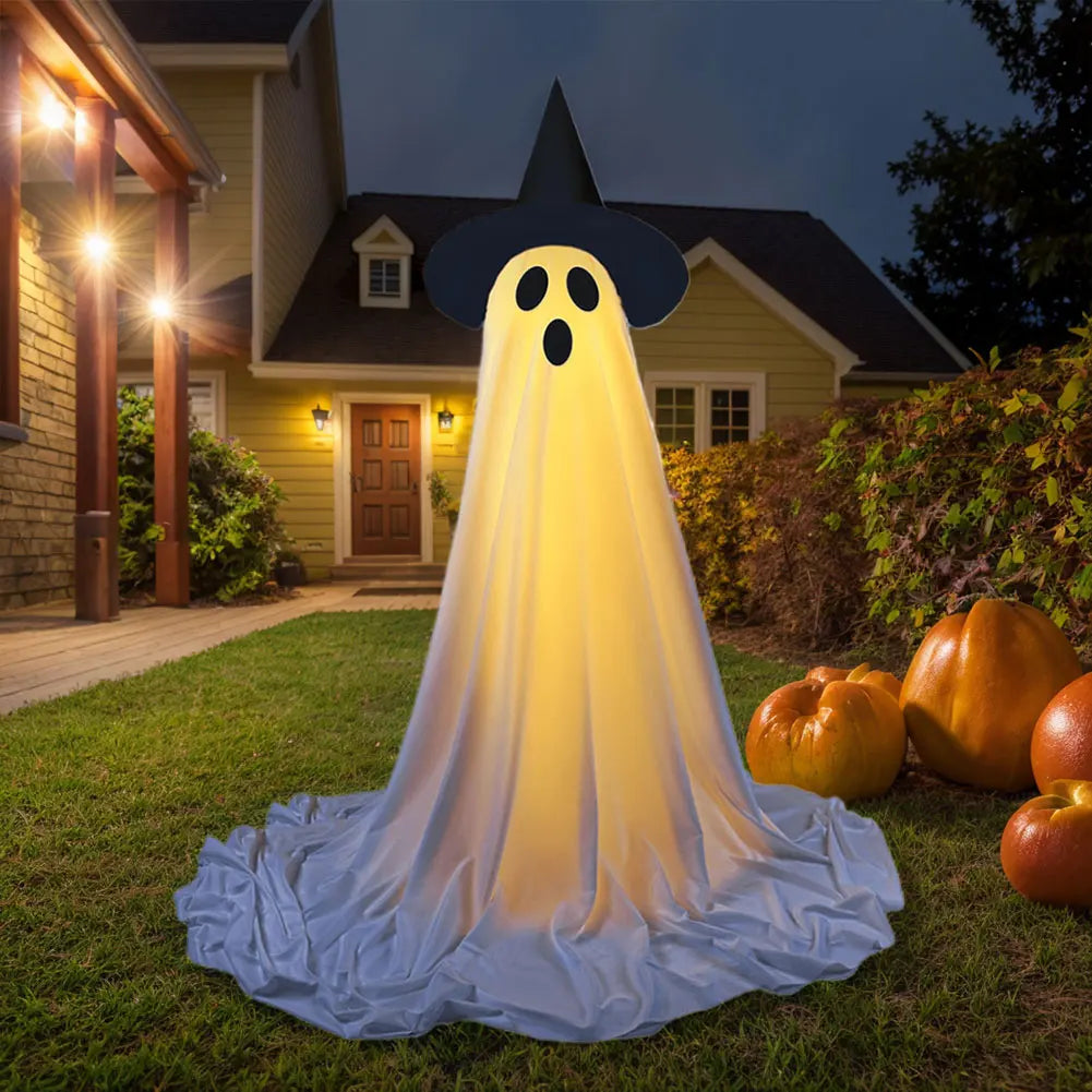 Lighted Spooky Ghost Decor Halloween Decorations Outdoor with String Lights for Home Porch Garden Yard Party