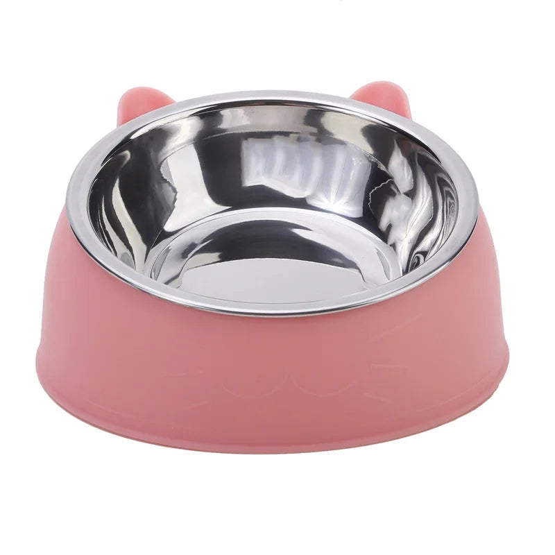 100ML Cat Dog Bowl 15 Degrees Raised Non Slip Puppy Base Food and Water Feeder Tilt Safeguard Neck Accessories