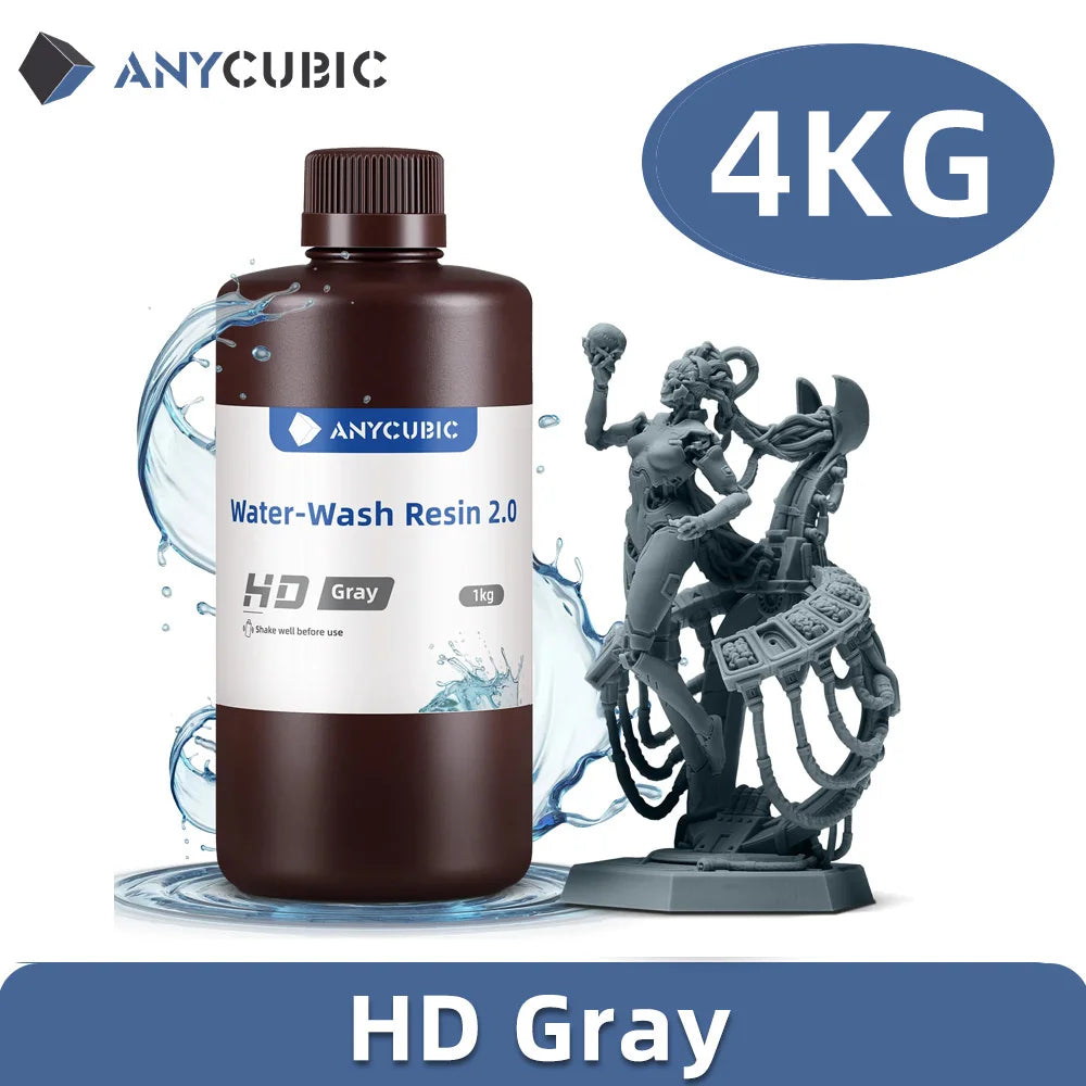 ANYCUBIC 4pcs/lot 405nm Water Washable Resin For LCD 3D Printer Liquid Photopolymer Resin 3D Printing Material