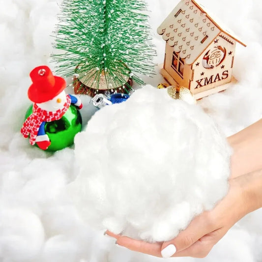 Apragaz Christmas Fake Snow Decoration 1.1 LB Artificial Snow Fluffy Fake Snow Bulk Flame Resistant Indoor Snow for Winter Vill