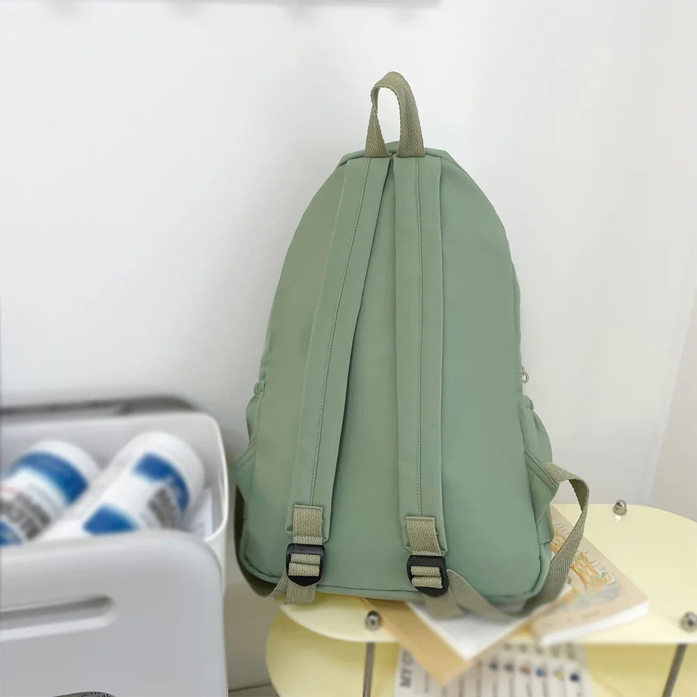 Forest Style Versatile Simple Solid Color Backpack, Fashionable Casual Backpack, College Student Backpack