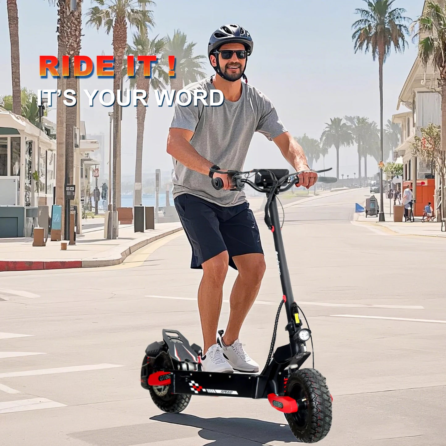 30MPH Electric Scooter,1200 Motor,20/40Miles Range EScooter With Spring Damping,Disc Brake,11'' Off-Road Tires Folding Scooter