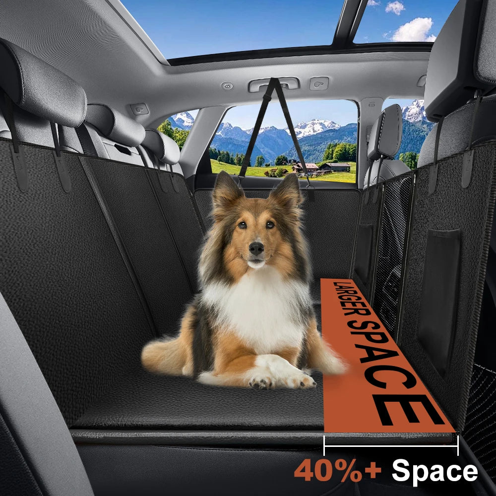 Back Seat Extender for Dogs Waterproof Dog Car Seat Cover with Hard Bottom Anti Scratch Protector Carrier Mat