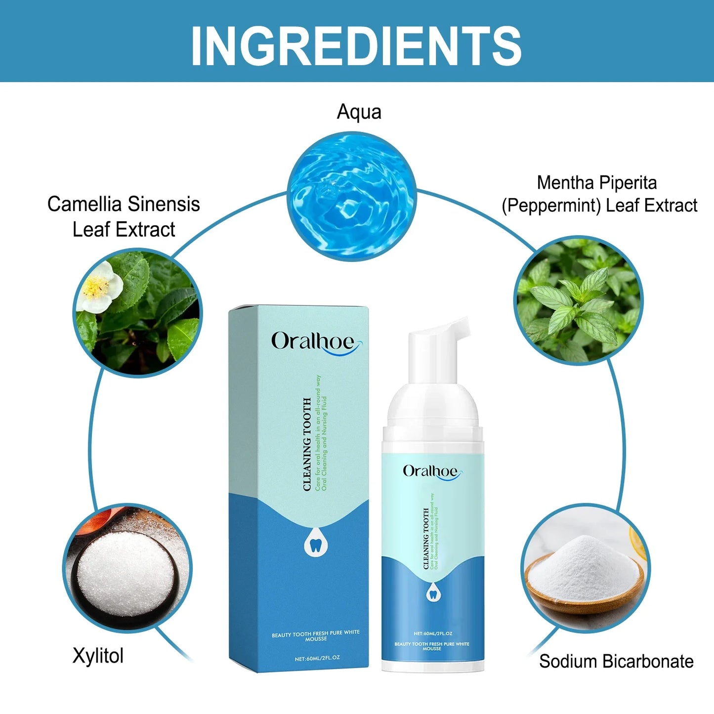 5 Pieces Tooth Brightening Mousse Toothpaste Fresh Breath Yellow Spot Removal Deep Cleaning Oral Hygiene Foam