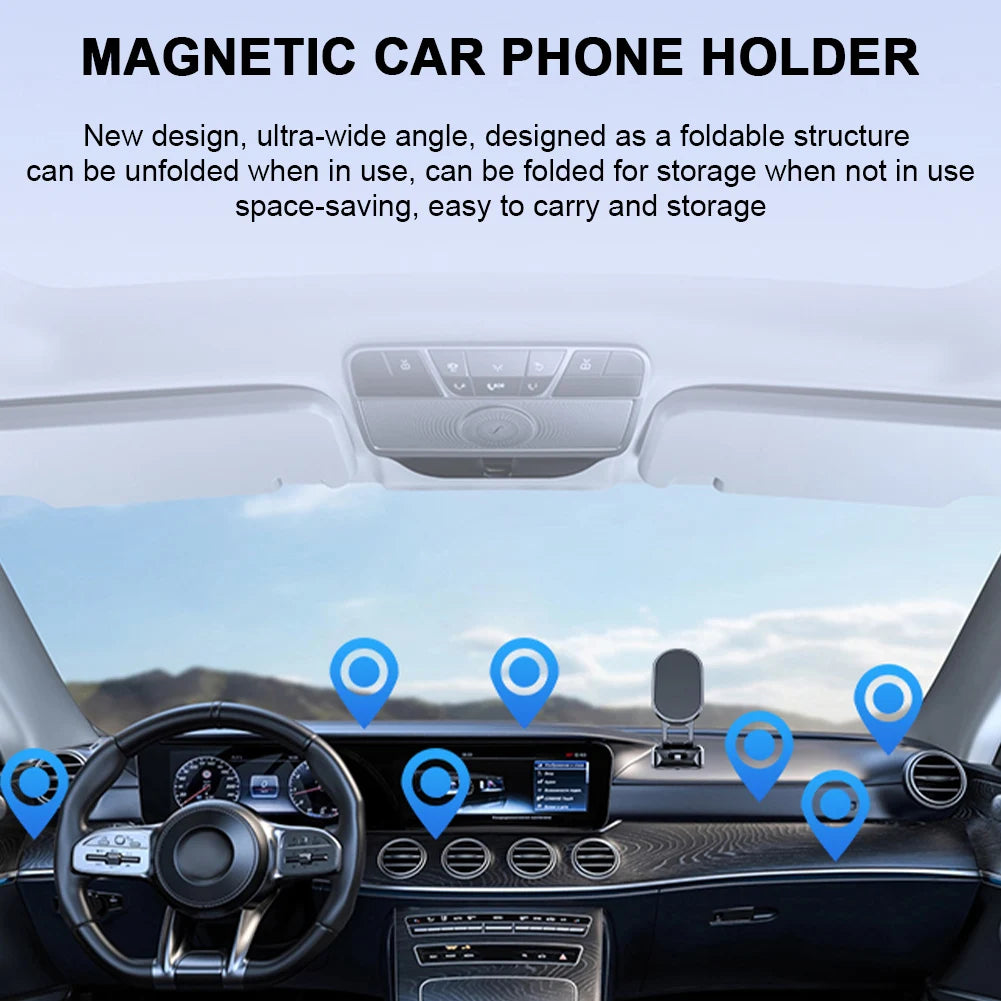 Magnetic Folding Mobile Phone Stand 720 Degree Rotatable Car Phone Holder GPS Support Auto Accessories