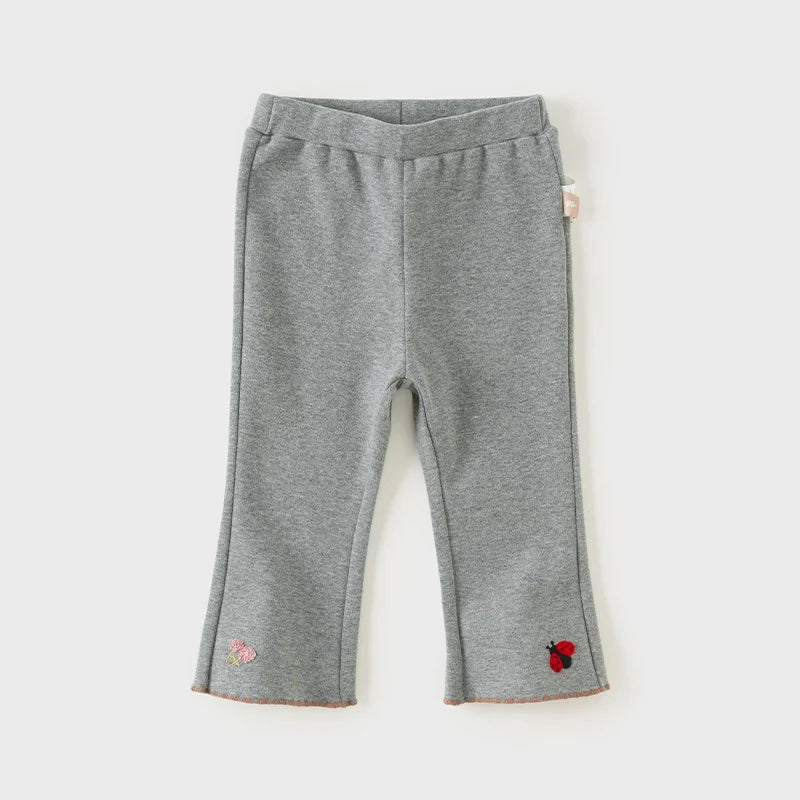 Dave Bella Girls Spring Autumn Trousers Casual Loose Baby Straight Pants for Children Cotton Knitted Leggings DB3241417