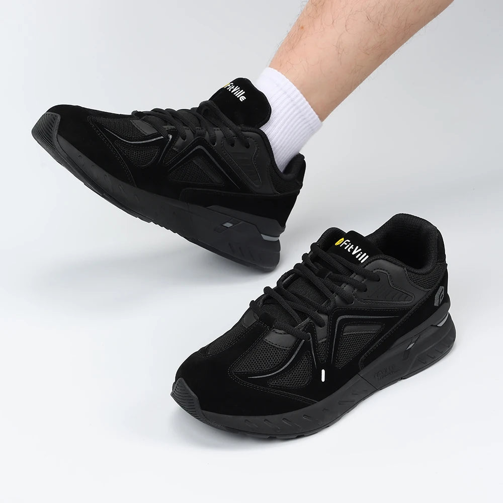 FitVille Extra Wide Men's Walking Shoes Lightweight Sneakers for Flat Feet Arch Fit Heel Pain Relief Non-Slip Sports Shoes