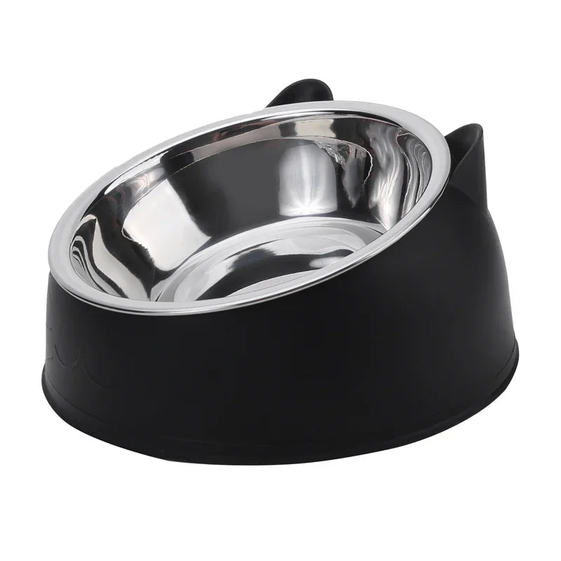 100ML Raised Cat Dog Bowl Non Slip Puppy Base Food Water Feeder Tilt Design Pet Accessories