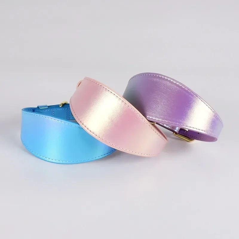 PU Pet Collar Adjustable Soft Light Reflecting Small Medium Dog Leather Accessories