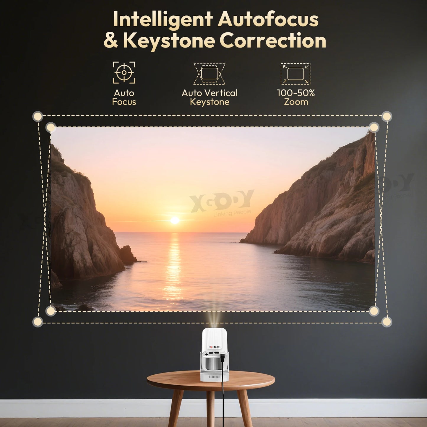 4K 1080P Autofocus Wifi 6 Projector Native 1080P 180 Degree Rotation Bluetooth Android Smart Home Theater