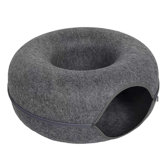 B Tunnel Donut Cat Bed Interactive Tunnel Pet Felt Indoor Toys Cats House Kitten Training Toy Cat Kennel Cat Accessories Catnap
