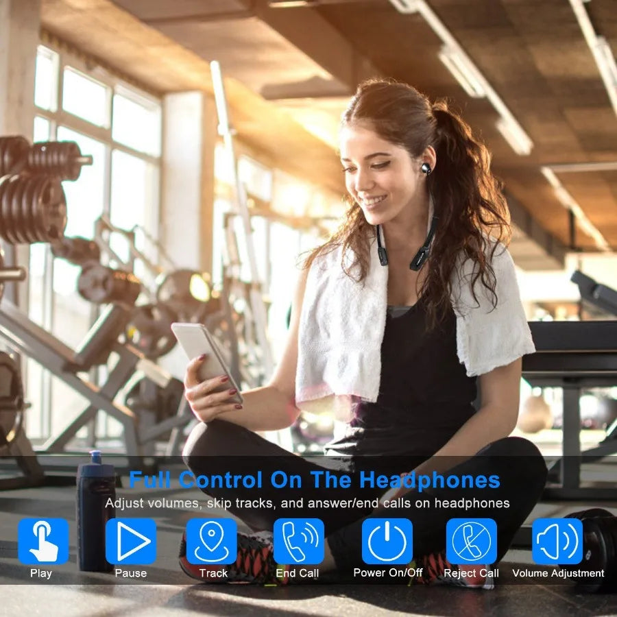 Wireless Neckband Headphones V4.2 Sweatproof Sport Earbuds In-Ear Magnetic Neckbands Stereo Earphones