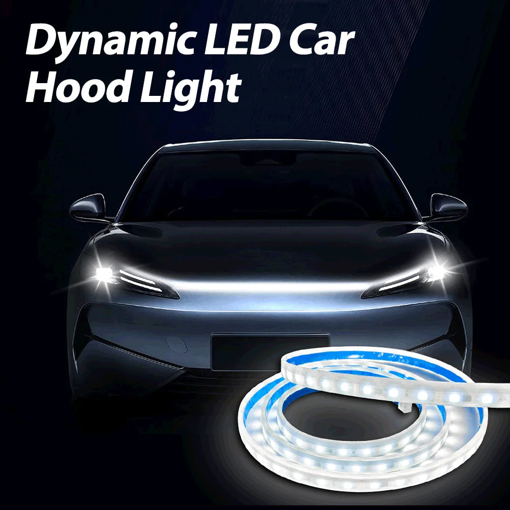 12V Engineer Hood Light LED Universal Waterproof Dynamic Daytime Running Light Automotive Accessories Easy Installation