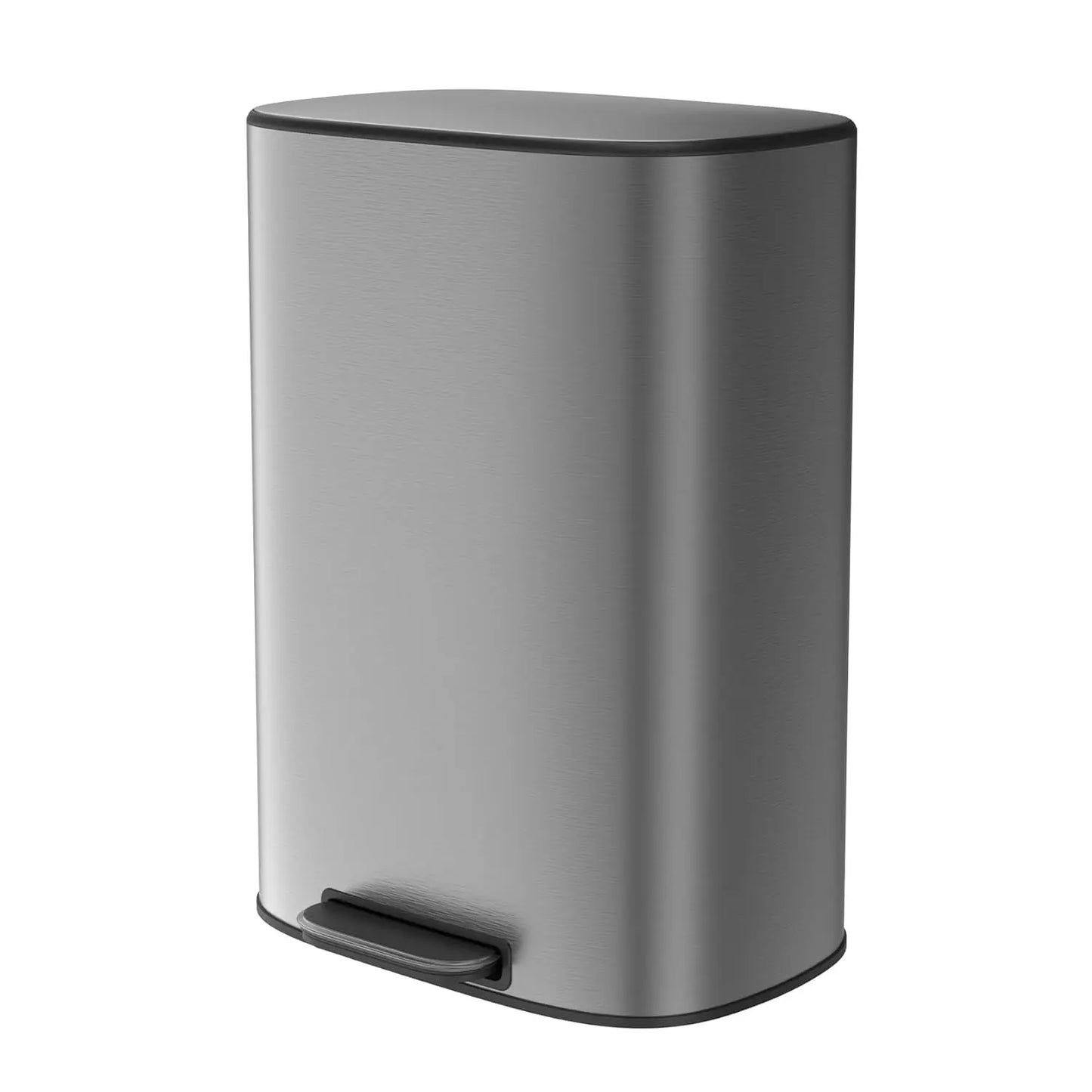 13 Gallon Stainless Steel Foot Pedal Trash Can Soft Close Quiet Lid Thickened Oval Body 30 Bags Kitchen Home Office, Custom