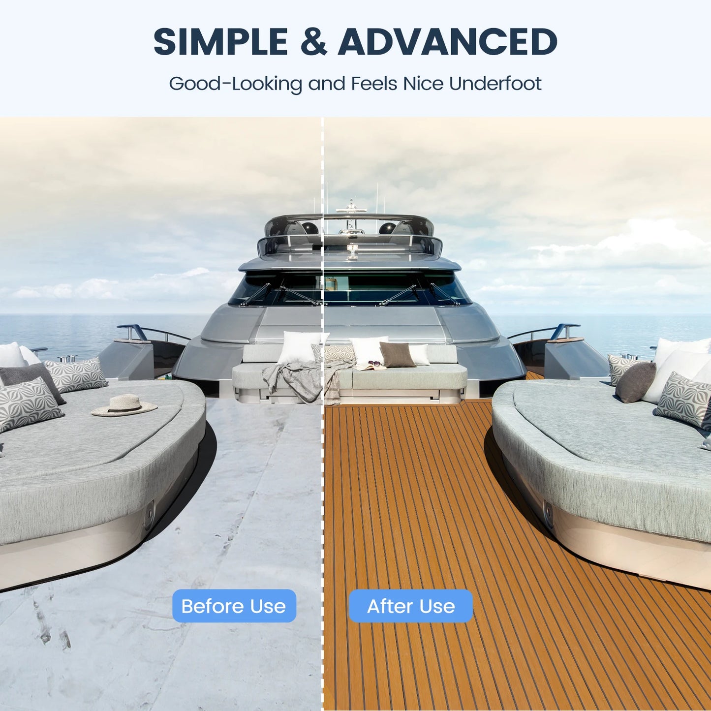 3 Size Faux Teak Marine Flooring EVA Foam Anti-Slip  Decking Sheet Boat Accessories EVA Foam Boat Mat Sheet Boat