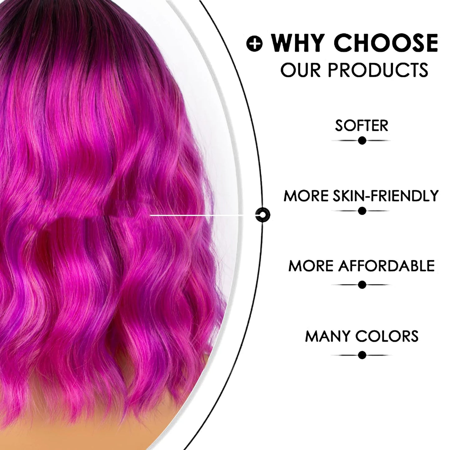 14 Inch Short Wavy Bob Wig with Bangs for Men and Women Synthetic Cosplay Halloween Christmas Wig