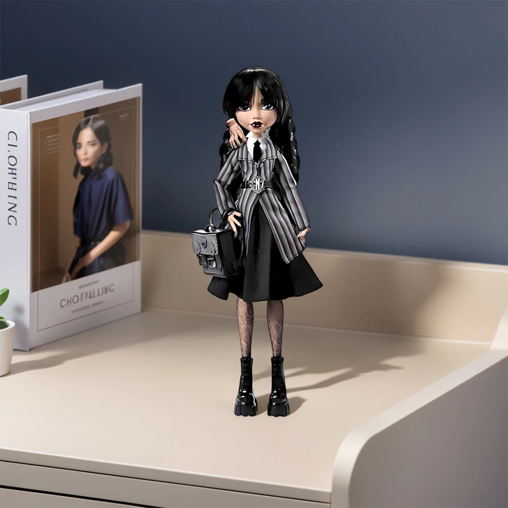 Girl In Black Statue Girls Sculpture With Backpack Table Collectible Decorations Gothic Style Desktop Ornaments For Kids And Adults