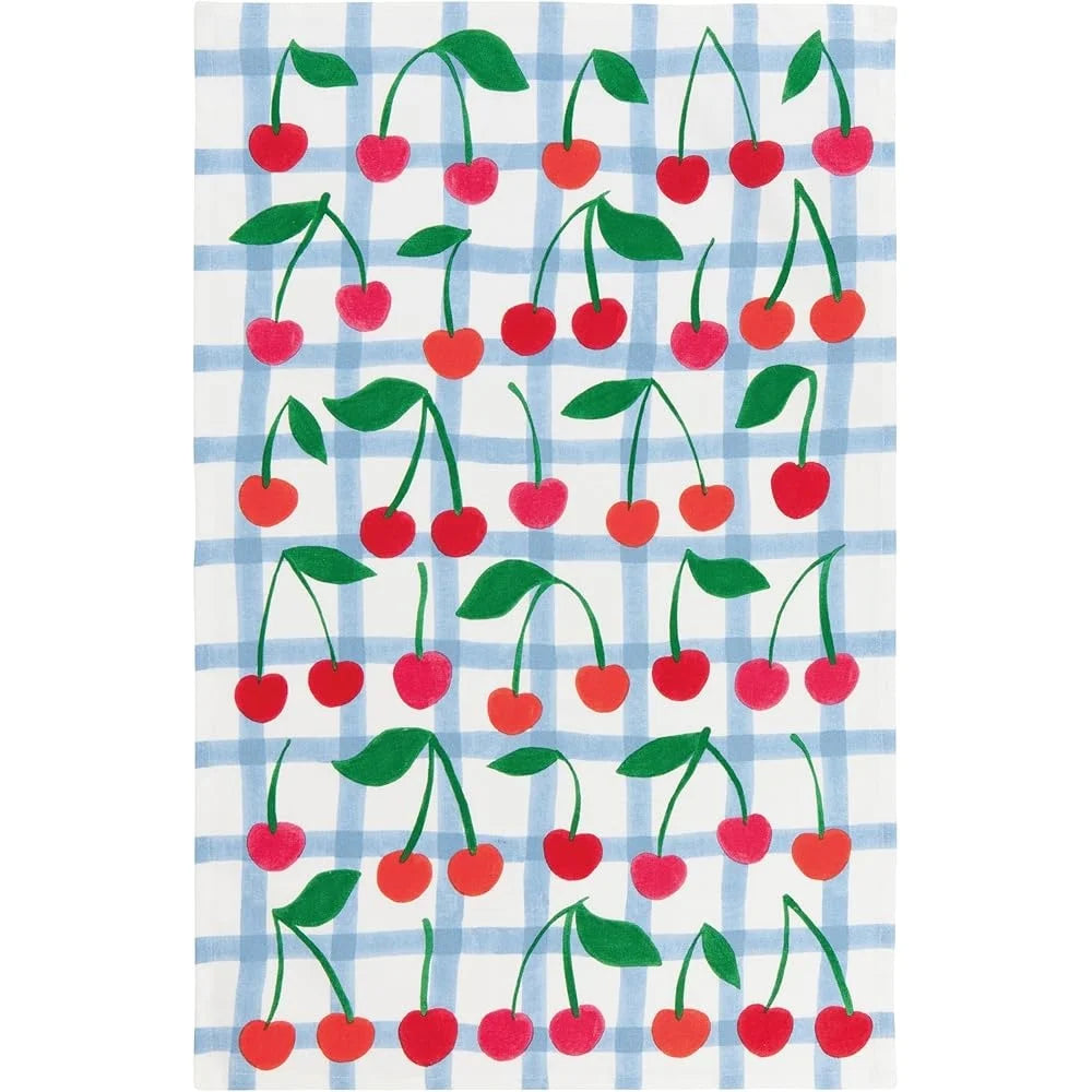 100 Cotton Kitchen Dish Towel Very Cherry Printed Retro Design 18x28in Machine Washable Decorative Cloth Drying