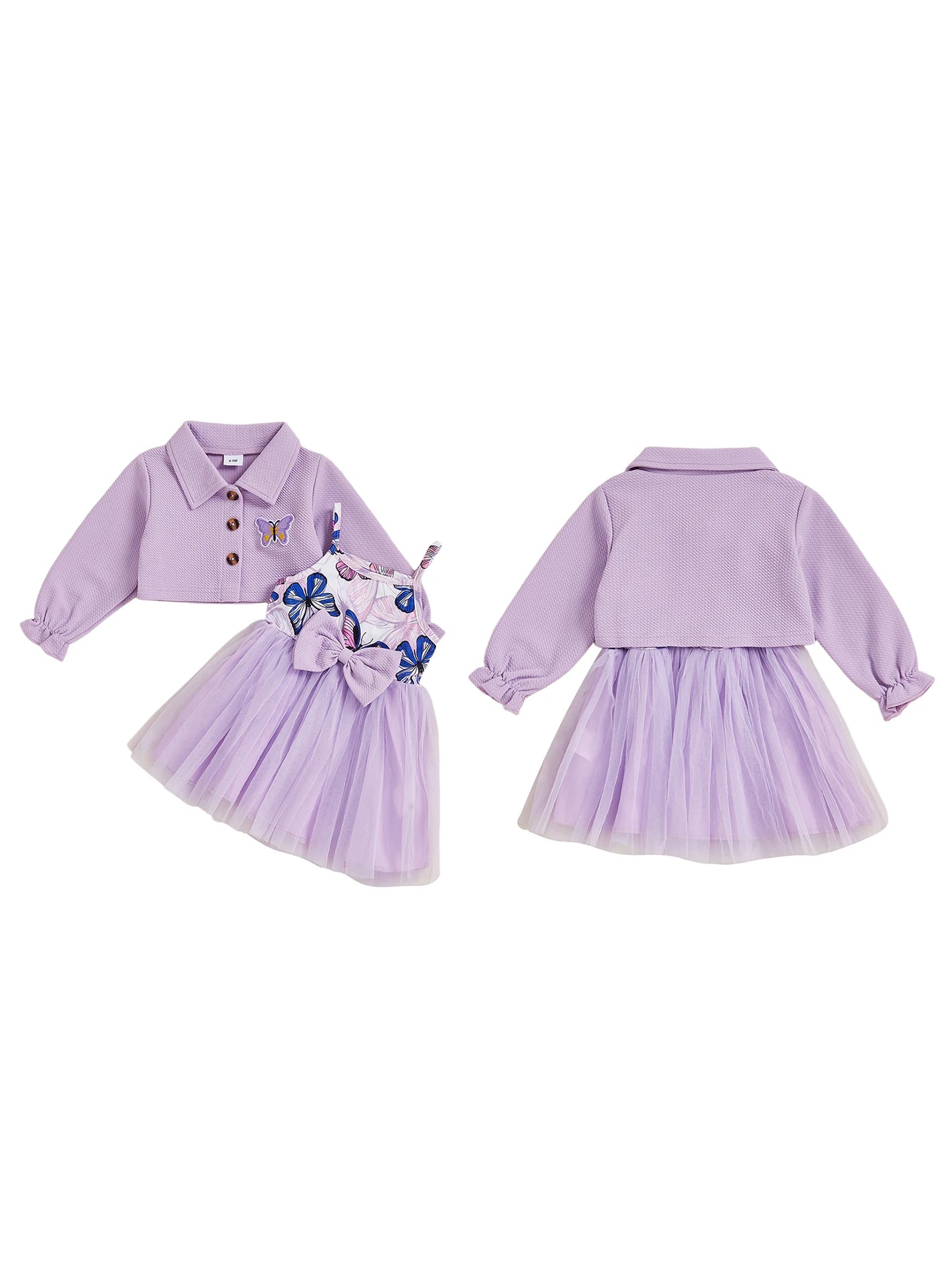 Cute Toddler Girl Winter Outfits Floral Print Hooded Coat Sleeveless Knit Sweater Dress with Pom Pom Detail