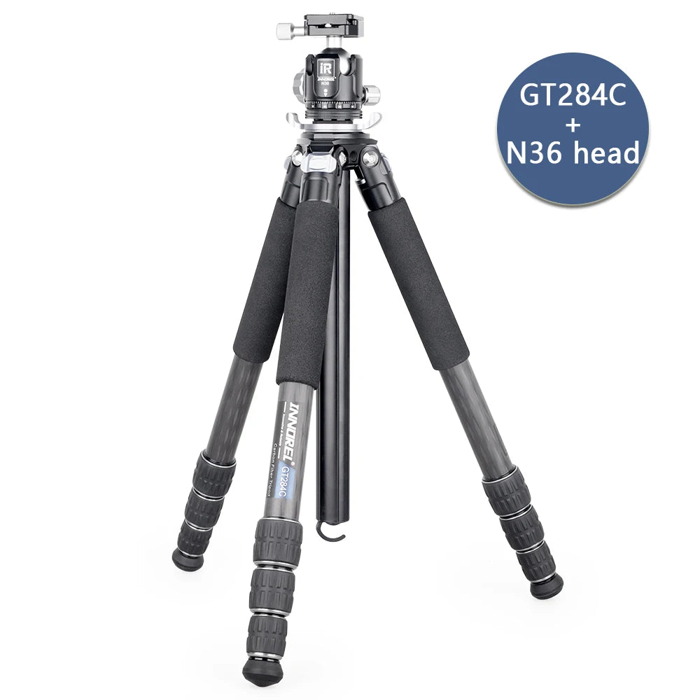 Innocrel GT284C GT324C Professional Carbon Fiber Tripod with Special Shaped Center Column for DSLR Low Gravity Center Ballhead