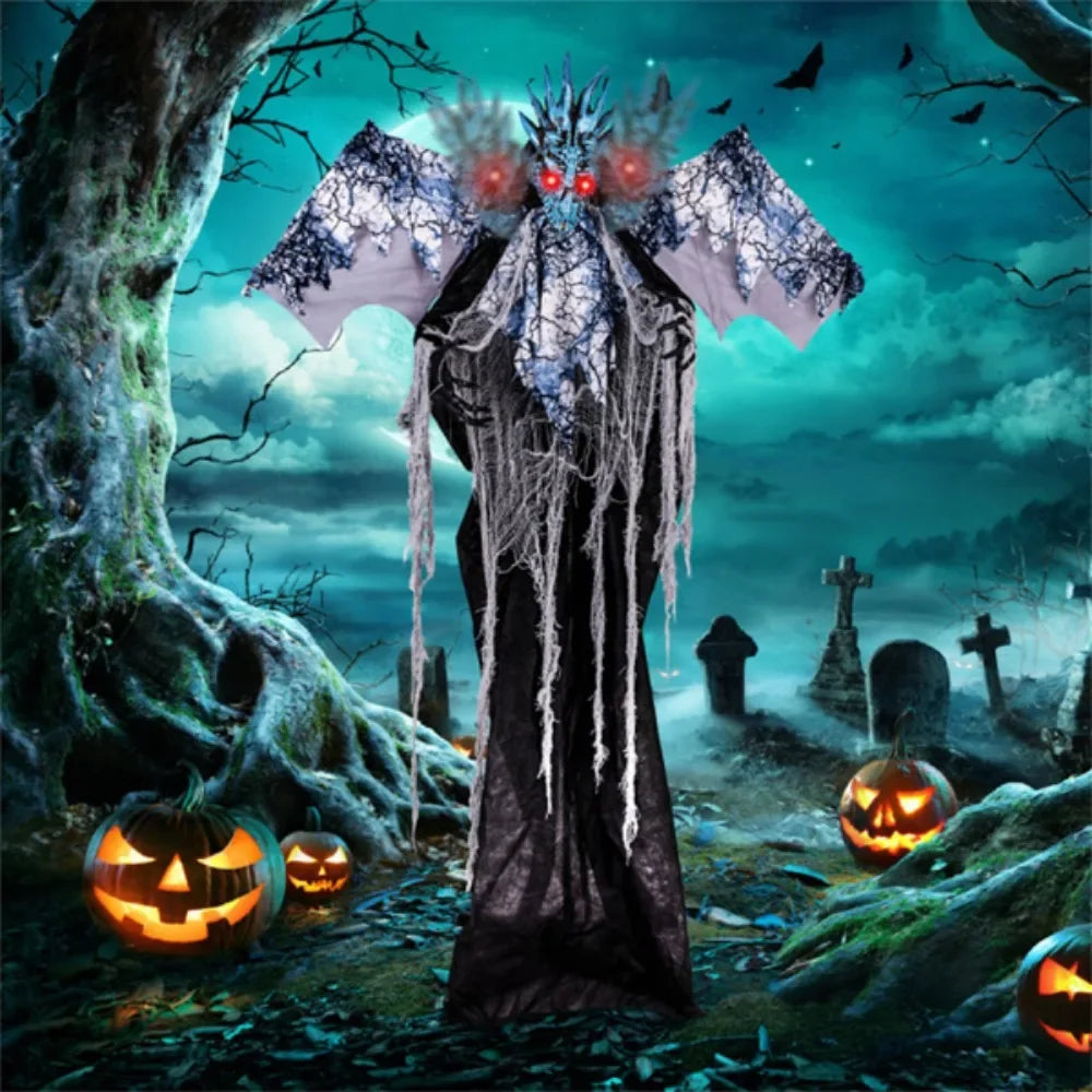 6 Feet Halloween Decorations with Poseable Wings and Arms