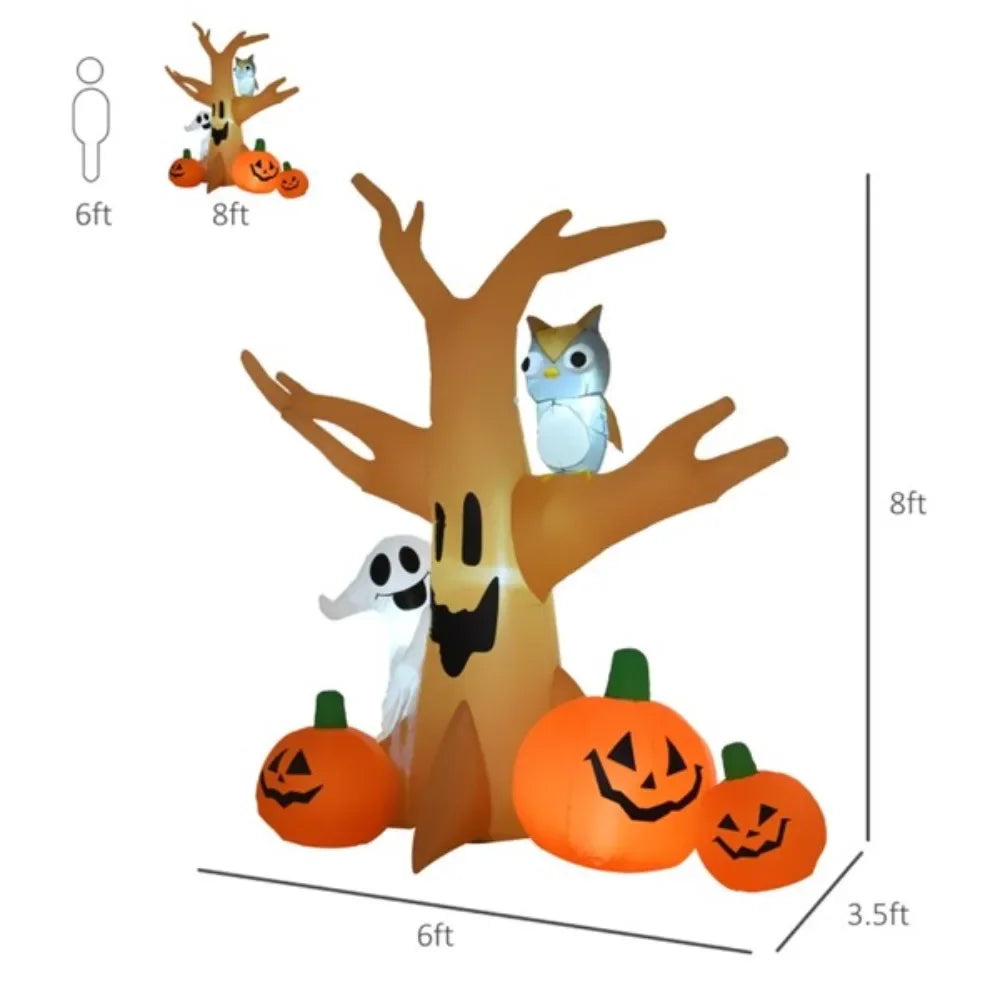 7.5 Ft Tall Inflatable Scary Ghost Tree Halloween Decoration