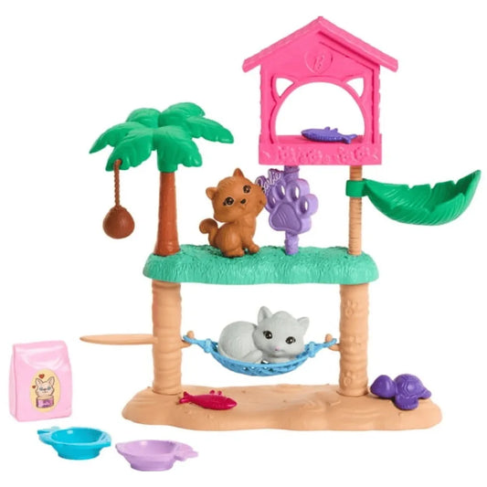 World Pet Paradise Kitty Playset with 9 Pieces Including 2 Cat Food Accessories Toys