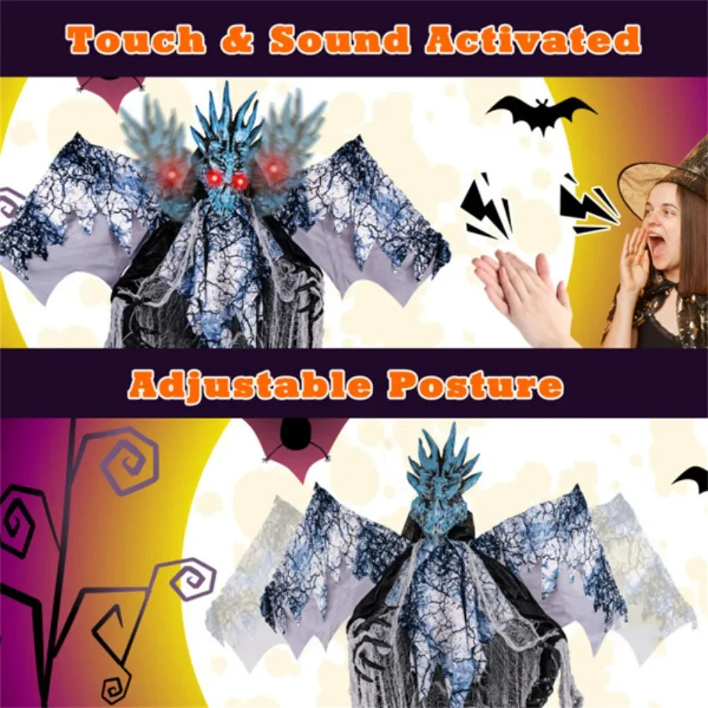 6 Feet Halloween Decorations with Poseable Wings and Arms
