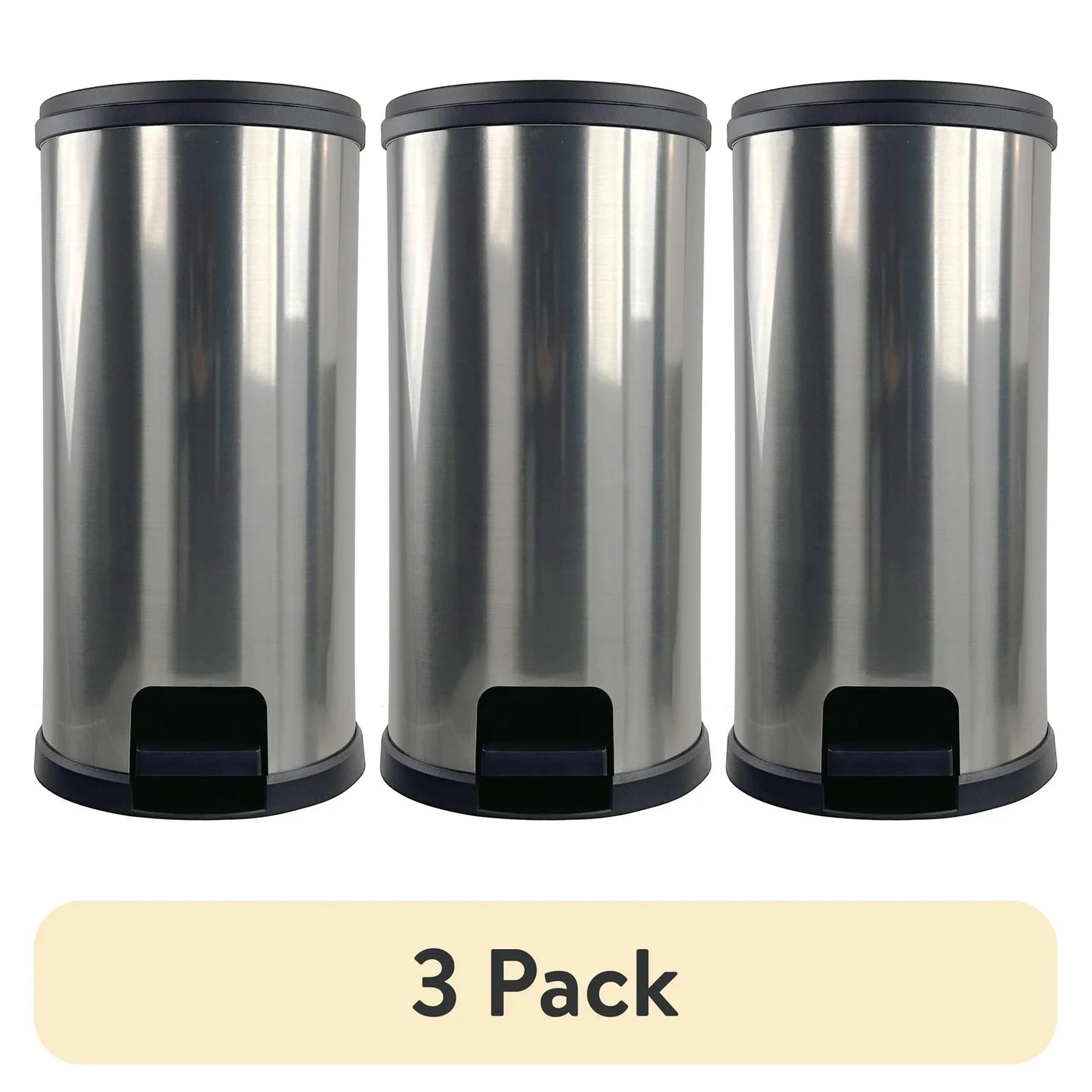 Mainstays 13.2 Gallon Rectangular Step Trash Can Plastic Kitchen Waste Bin for Home Use