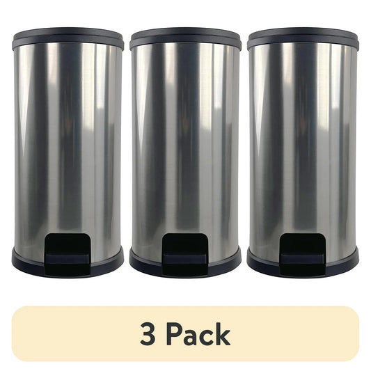 Mainstays 13.2 Gallon Rectangular Step Trash Can Plastic Kitchen Waste Bin for Home Use