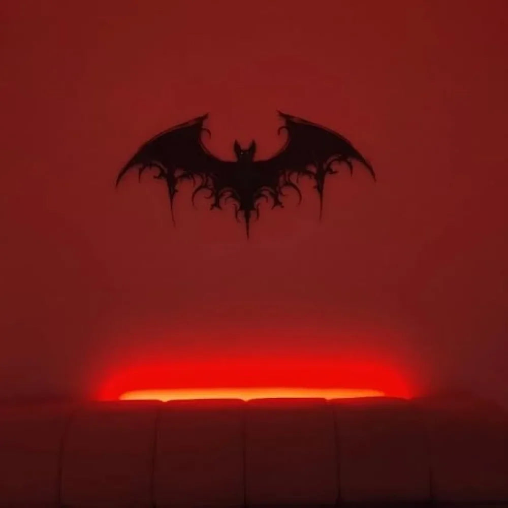 Majestic Bat Metal Wall Art Giant Bat Metal Wall Decor Gothic Home Decor Scary Halloween Decoration for Outdoor Halloween Bat Wall Hanging