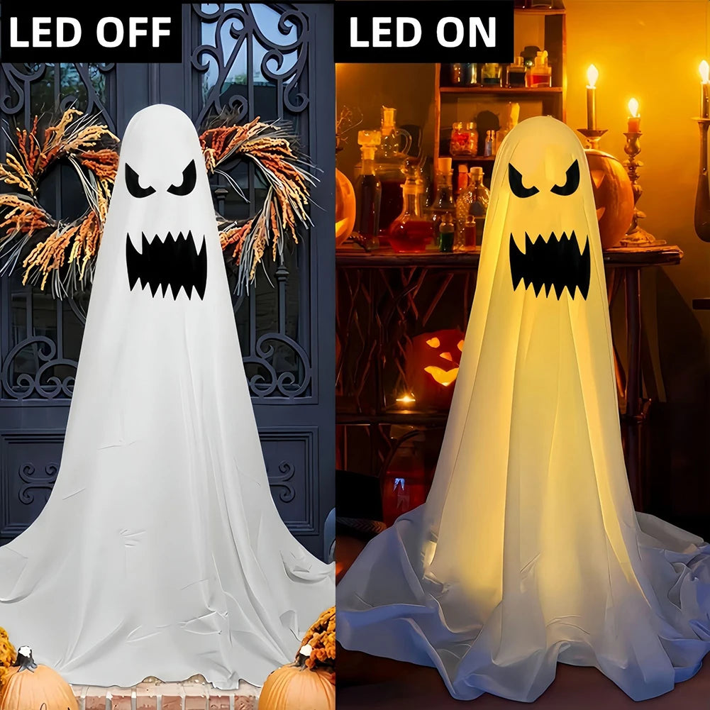 85cm Halloween Decor Light Strings Ghost Standing Decoration Scary White Ghosts for Courtyard Halloween Party