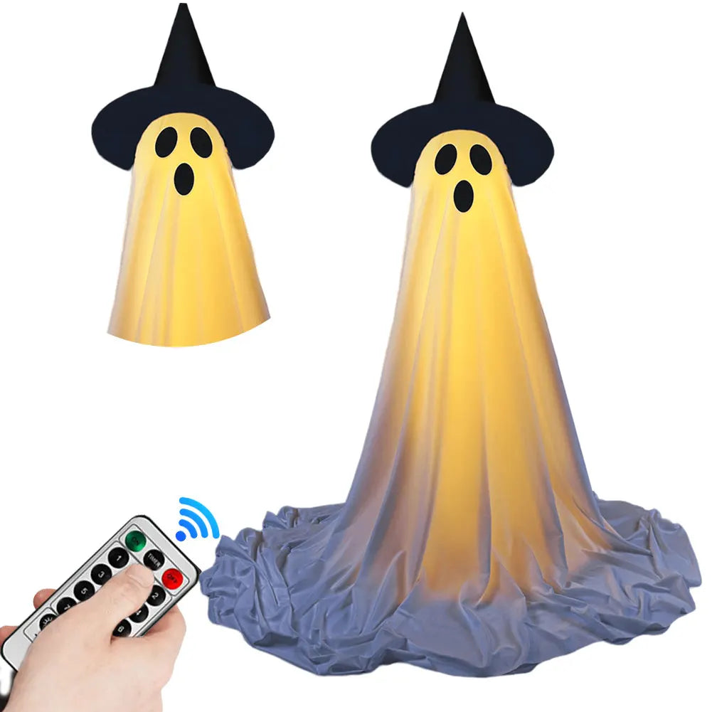 Lighted Spooky Ghost Decor Halloween Decorations Outdoor with String Lights for Home Porch Garden Yard Party