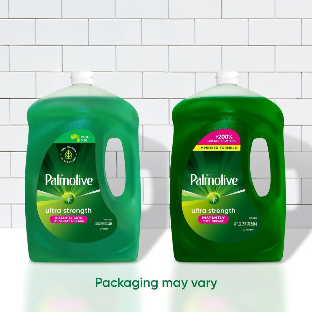 Ultra Strength Liquid Dish Soap 70 fl oz Bottle Grease Fighter Tough on Grease Soft on Hands Versatile Cleaning Power Sparkling