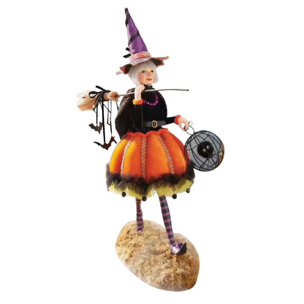 Halloween Witch Statue Resin Creative Desktop Ornament Home Decoration Sculpture for Living Room Bedroom