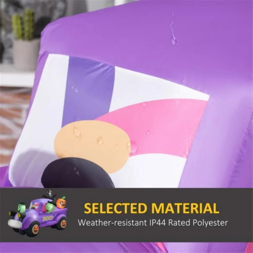 Witch Driving Halloween Inflatable Truck Decoration