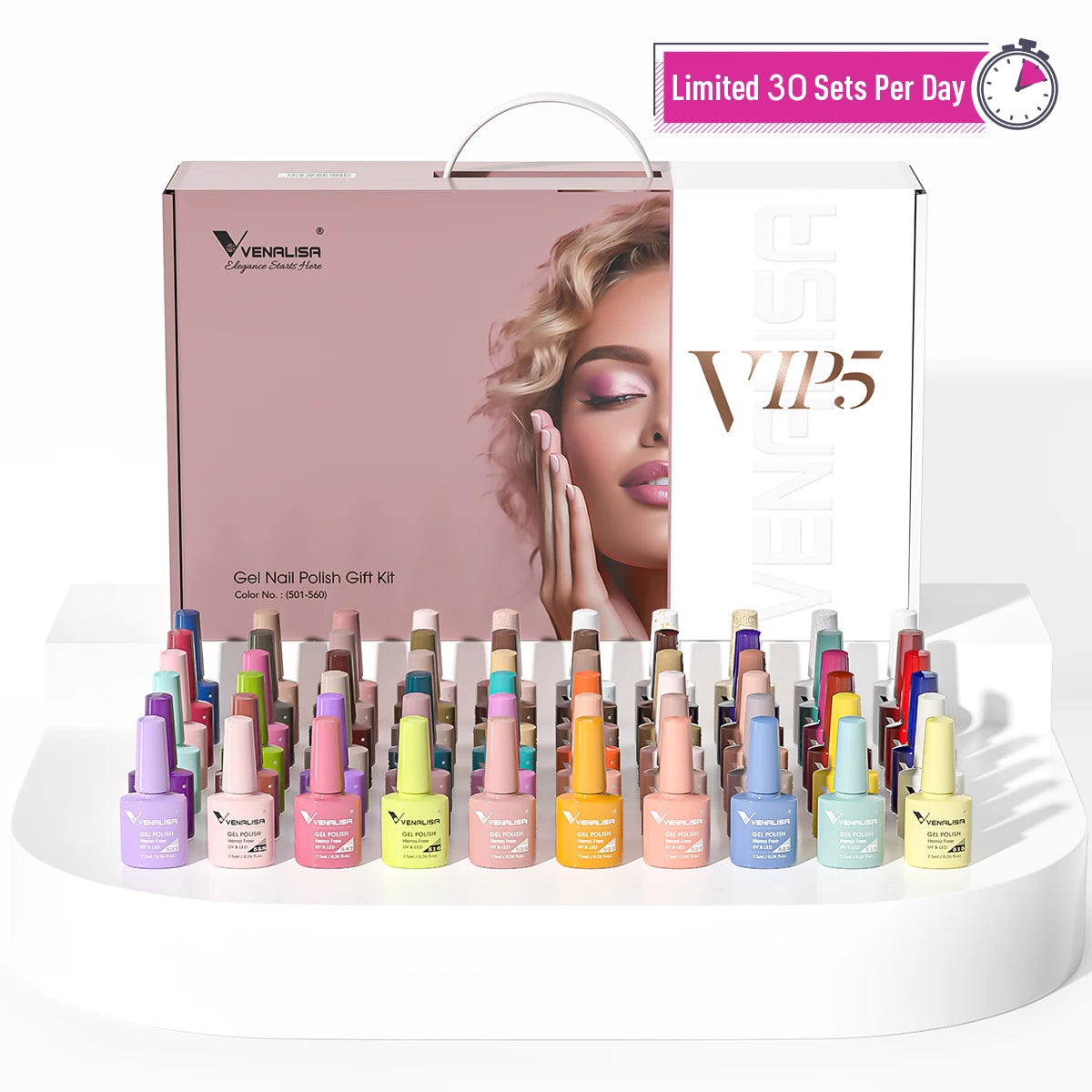 Venalisa Color Gel Nail Polish VIP Kit Full Cover Enamel Glitter Sparkle UV Gel Soak Off 7.5ml