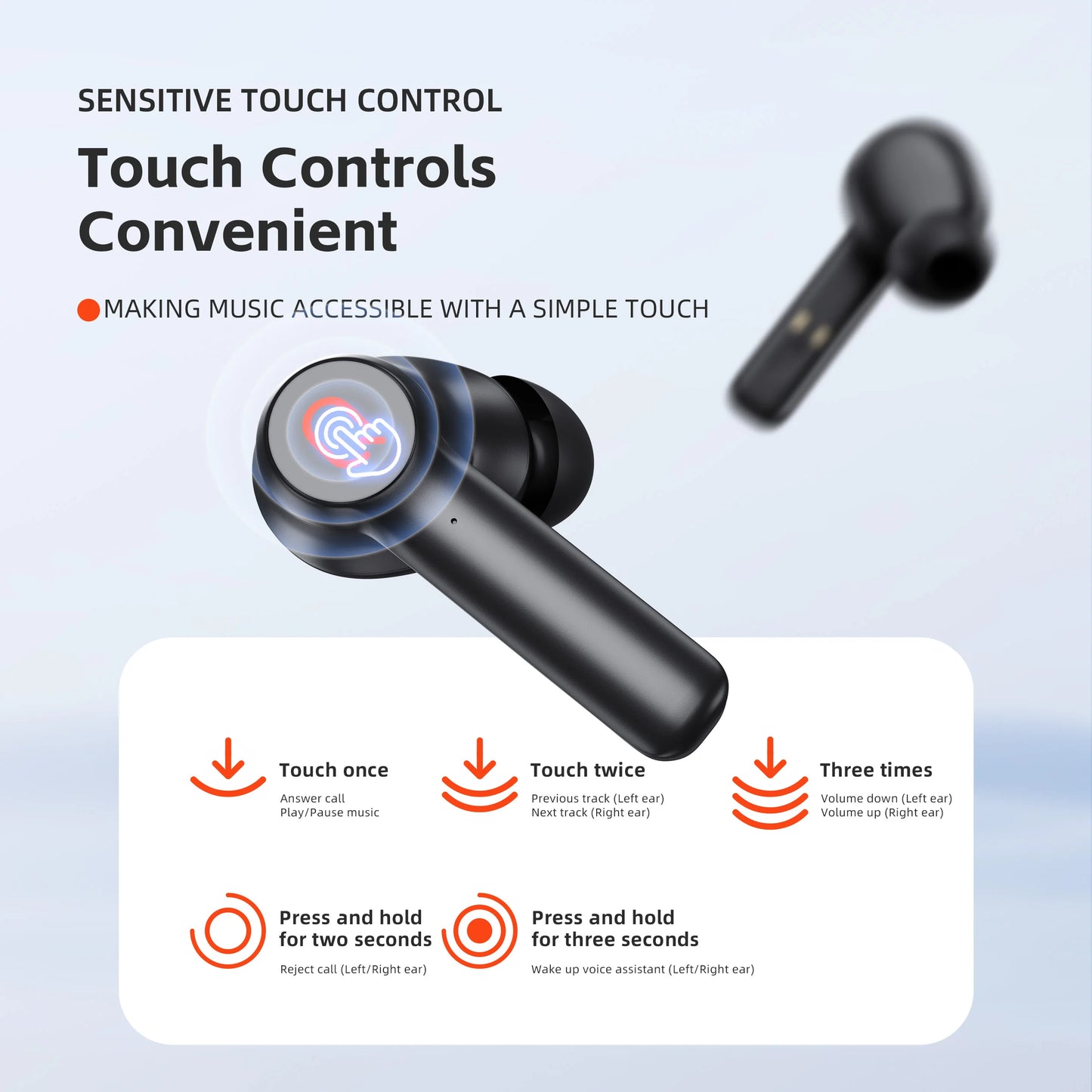 QERE E20 Wireless Headphones TWS Bluetooth 5.3 HD Microphone HIFI Earphones 13mm Driver 68Ms Low Latency 4 Mics ENC Call New