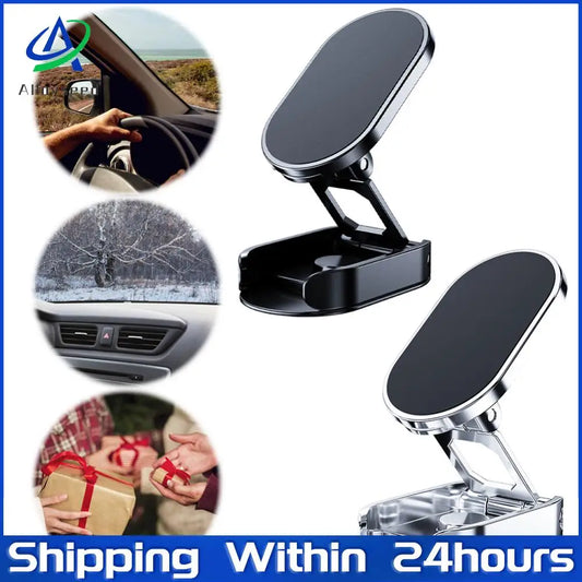 Magnetic Folding Mobile Phone Stand 720 Degree Rotatable Car Phone Holder GPS Support Auto Accessories