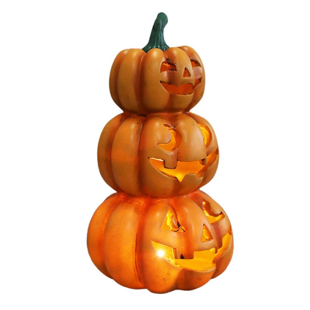 Halloween Light Up Stacked Pumpkins Indoor Outdoor Party Decorations