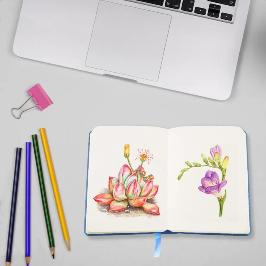 Small Blank Notebook 96Pages Hardcover Sketch Book for Drawing 5.7x4.1 Pocket Journal Notebook for Travel 180gsm Thick Paper Di