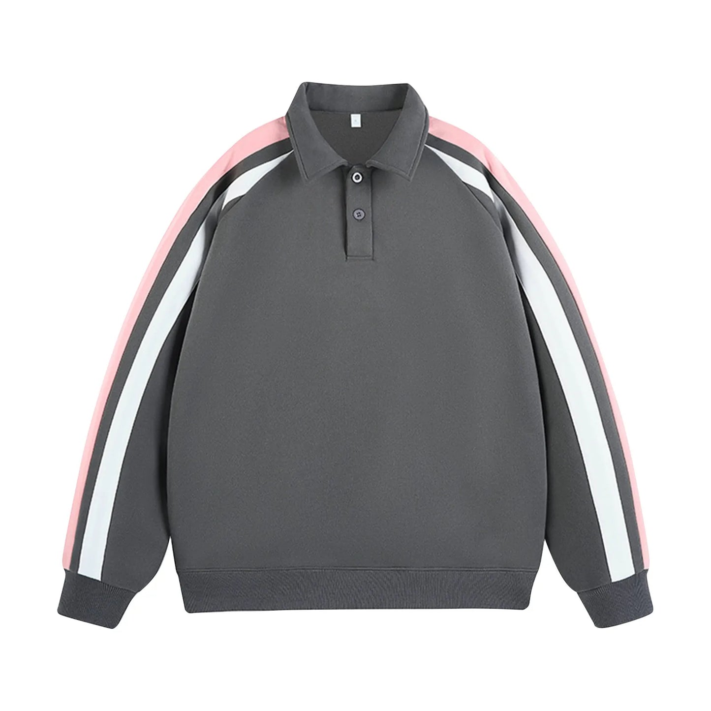 Sweatshirts Patchwork Women Preppy Style Basic Sweatshirt Long Sleeve Turn-Down Collar Harajuku Fashion Casual Pullover Tops