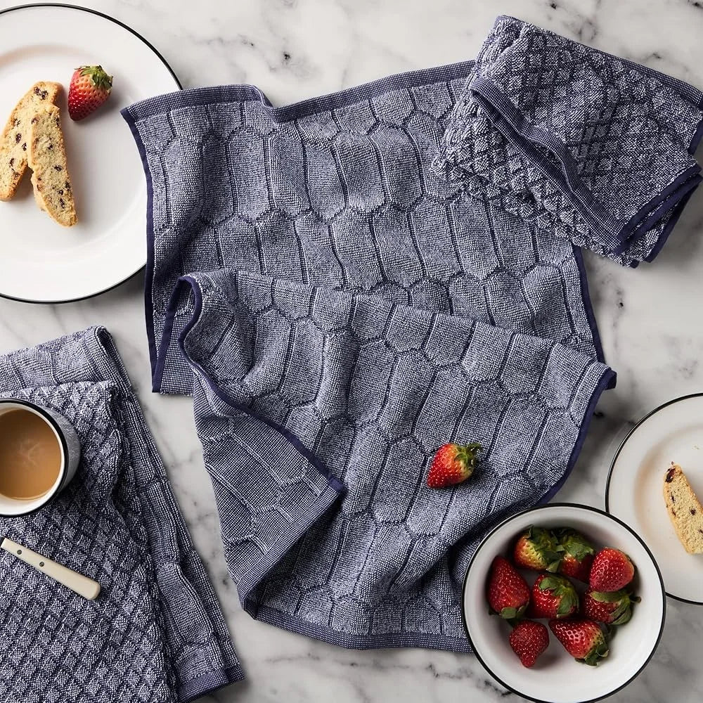4-Pack Kitchen Towels 100% Cotton Honeycomb Terrycloth Absorbent Dish Drying Lint-Free Decorative Towels Standard 100 Certified