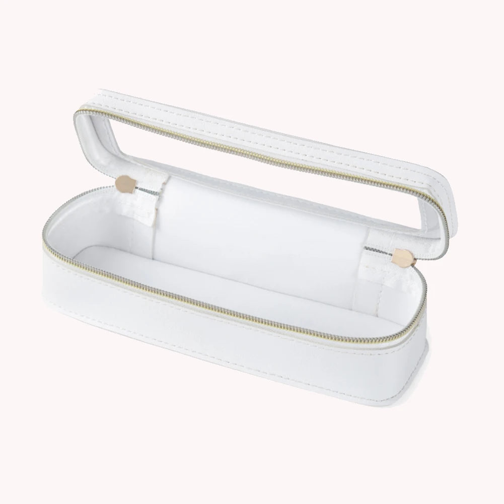 Women PU Makeup Brush Bag Transparent Travel Wash Bag Dual Zipper Cosmetic Organizer Toiletry Pouch