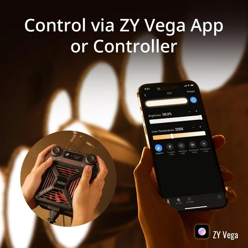 Zhiyun Molus G300 Official 300W LED Video Light Bowens Mount 500W Max Extreme Mode App Control Ultra Quiet COB Bi-Color Light