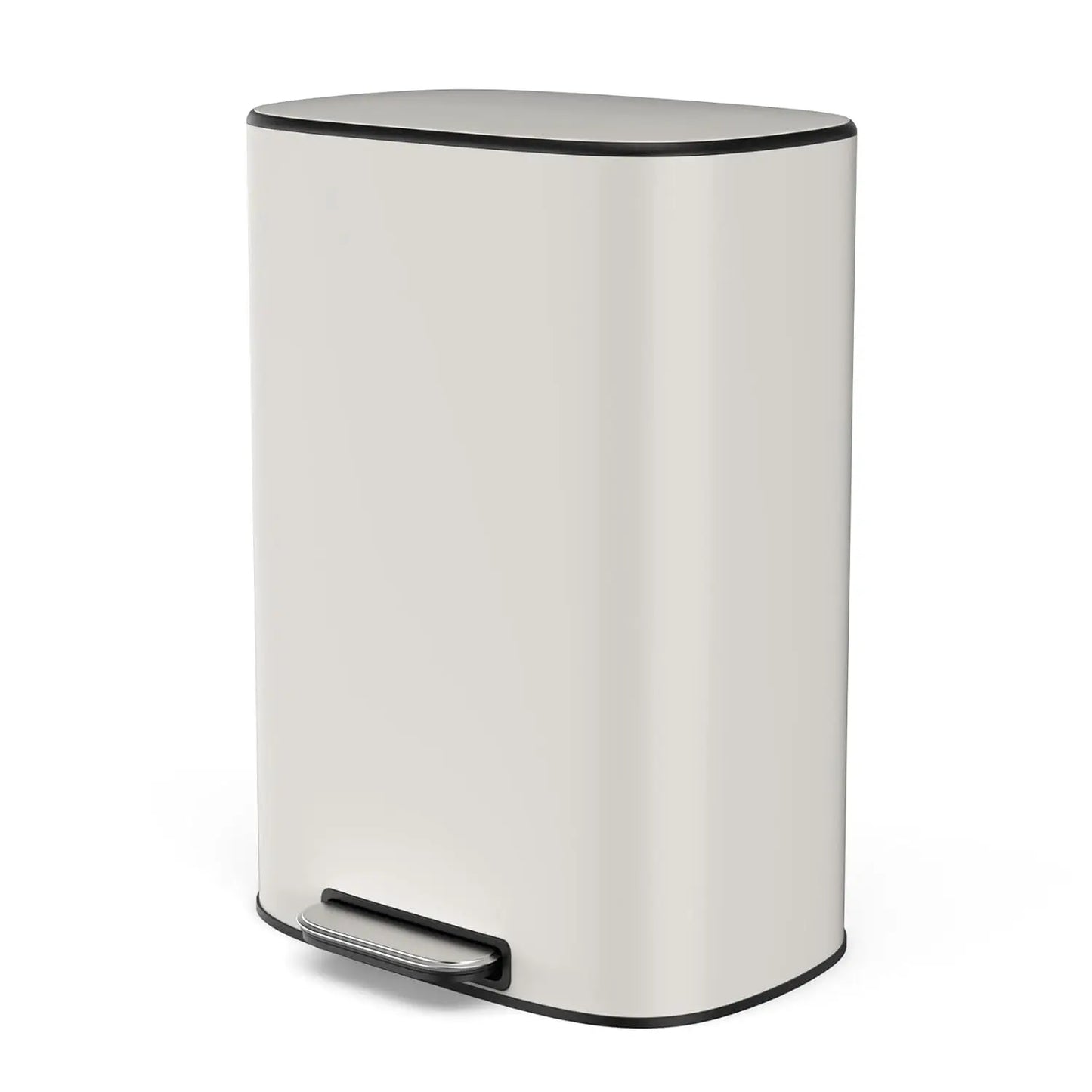 13 Gallon Stainless Steel Foot Pedal Trash Can Soft Close Quiet Lid Thickened Oval Body 30 Bags Kitchen Home Office, Custom