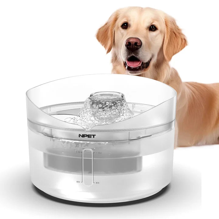 NPET 1.4gal Large Automatic Dog Water Fountain With Splatter Guard 3 Layer Filtration Suitable For Dogs Cats And Multiple Pets