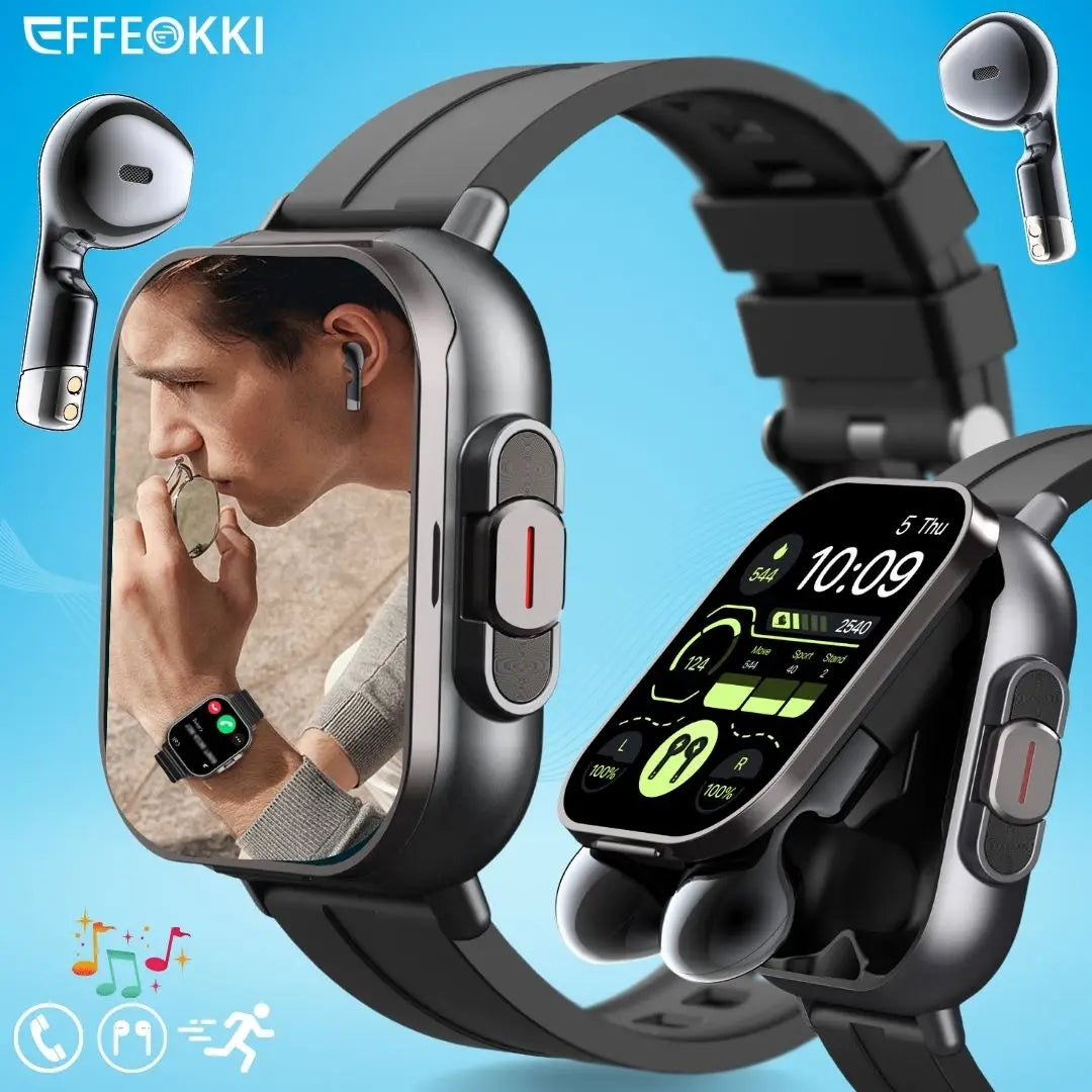 D8 2 In 1 Smartwatch With Headphone 2 Inch Bluetooth Call NFC Sleep Monitor Smart Watch Earbuds Compatible With iPhone Android 2025